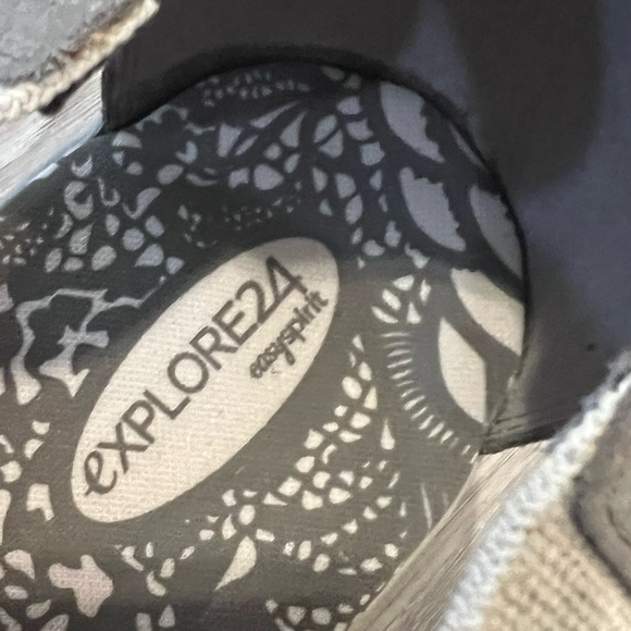 Easy Spirit Explore 24 Esmatilde Women's Size 10 Suede Canvas Grey Taupe - Picture 6 of 7